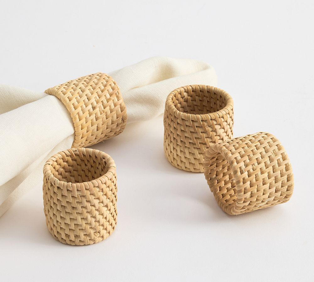 Tava Rattan Napkin Rings - Set of 4