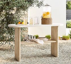 Cayman Concrete &amp; Eucalyptus Outdoor Console Table (52")
