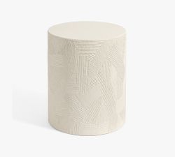 Textured Earthenware Outdoor Accent Table (13")