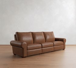 Big Sur Roll Arm Leather Power Reclining Sofa (84"&ndash;116")
