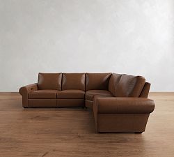Big Sur Roll Arm Leather Reversible Power Reclining Sectional (122")