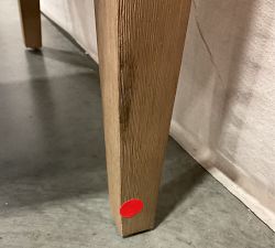 Open Box: Classic Slope Arm Upholstered Dining Armchair - Performance Boucle Oatmeal, Seadrift Legs