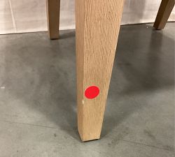 Open Box: Classic Slope Arm Upholstered Dining Armchair - Sunbrella® Performance Boss Herringbone Indigo, Seadrift Legs