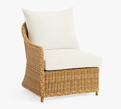Open Box: Westport Wicker Outdoor Sectional, Left-Arm Chair - Sandstone