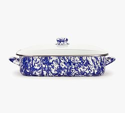Open Box: Golden Rabbit Swirl Enamel Collection, Roasting Pan - Cobalt