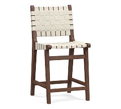 Open Box: Fenton Leather Counter Stool (24") - Signature Chalk, Coffee Bean Frame