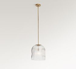Cooper Ribbed Glass Pendant (10"-14")
