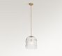 Cooper Ribbed Glass Pendant (10"-14")