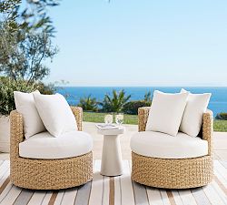 Kostas Wicker Petite Swivel Outdoor Papasan