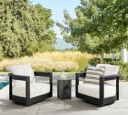 Malibu Metal Swivel Curved Outdoor Lounge Chair