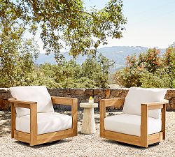 Malibu Teak Swivel Curved Outdoor Lounge Chair