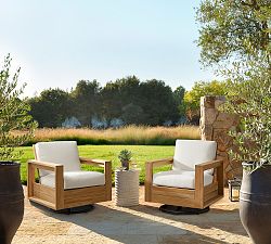 Malibu Teak Swivel Outdoor Lounge Chair