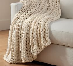 Colossal Ribbed Handknit Throw