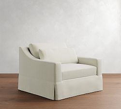 York Slope Arm Deep Seat Slipcovered Chair and a Half