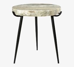 Brampton Round Marble End Table