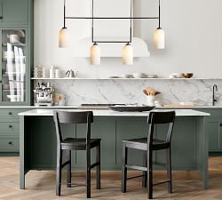 Claremont Milk Glass Cylinder Linear Chandelier