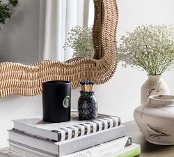 Scalloped Rattan Rectangular Wall Mirror