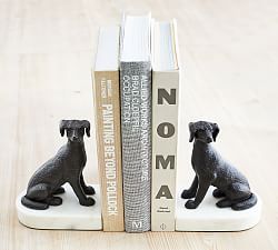 Bronze Dog Book Ends - Set of 2