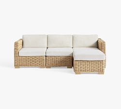 Huntington Wicker Square-Arm 4-Piece Outdoor Sectional (93")