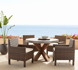 Torrey Wicker Square Arm Outdoor Dining Chair