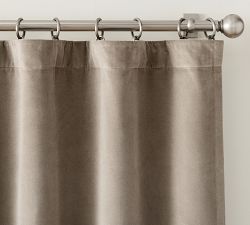 Custom Velvet Twill Blackout Curtain - Mochaccino