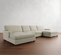 Turner Square Arm Double Chaise Sectional (134"&ndash;155")