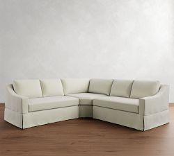 York Slope Arm Slipcovered 3-Piece L-Shaped Wedge Sectional (102")