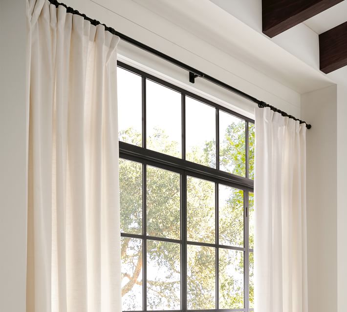 Pottery Barn Emery Linen Drape 84x50 Gray Two Panels. New NWT