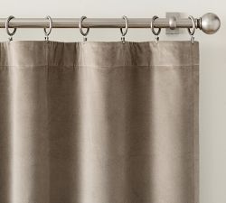 Custom Velvet Twill Blackout Curtain - Mochaccino
