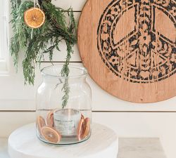 Recycled Glass Mason Jar Vase with Bee Stamp Collection