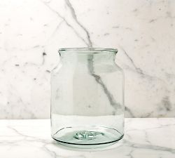 Recycled Glass Mason Jar Vase with Bee Stamp Collection