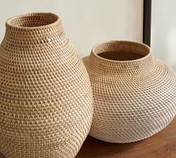 Woven Rattan Vases