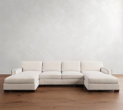Turner Square Arm Double Chaise Sectional (134"&ndash;155")
