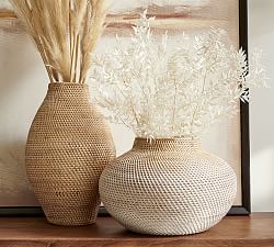 Woven Rattan Vases