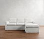 Cameron Roll Arm Slipcovered Chaise Sectional (100")