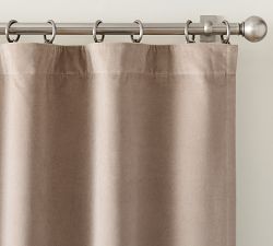 Custom Velvet Twill Blackout Curtain - Pale Lilac