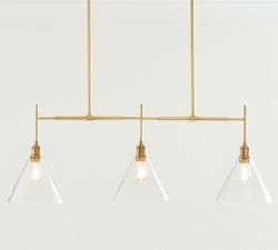 Flared Glass Linear Chandelier (48")