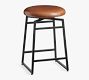Hardy Leather Backless Swivel Counter Stool