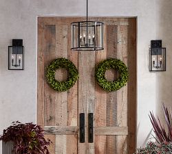 Manor Outdoor Round Glass &amp; Iron Pendant (18")