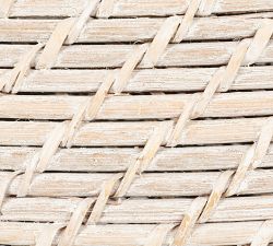 Bruno White Rattan Baskets With Lids, Set of 2