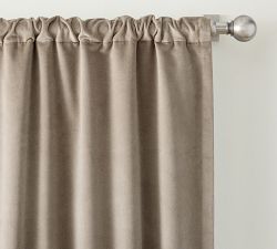 Custom Velvet Twill Blackout Curtain - Mochaccino