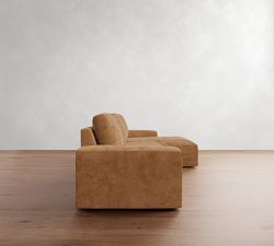 Rutherford Leather Chaise Sectional (136")