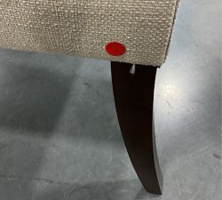 Open Box: PB Comfort Roll Arm Upholstered Dining Armchair - Basketweave Slub Oatmeal, Espresso Legs