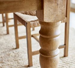 Heritage Farmhouse Turned Leg Extendable Dining Table