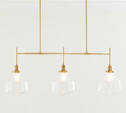 Schoolhouse Glass Linear Chandelier (43")
