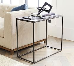 Duke Rectangular Metal Side Table (28")