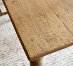 Heritage Farmhouse Turned Leg Extendable Dining Table