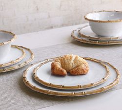 Bamboo Outdoor Melamine Dinner Plates - Set of 4