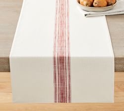 French Striped Organic Cotton Grain Sack Table Runner