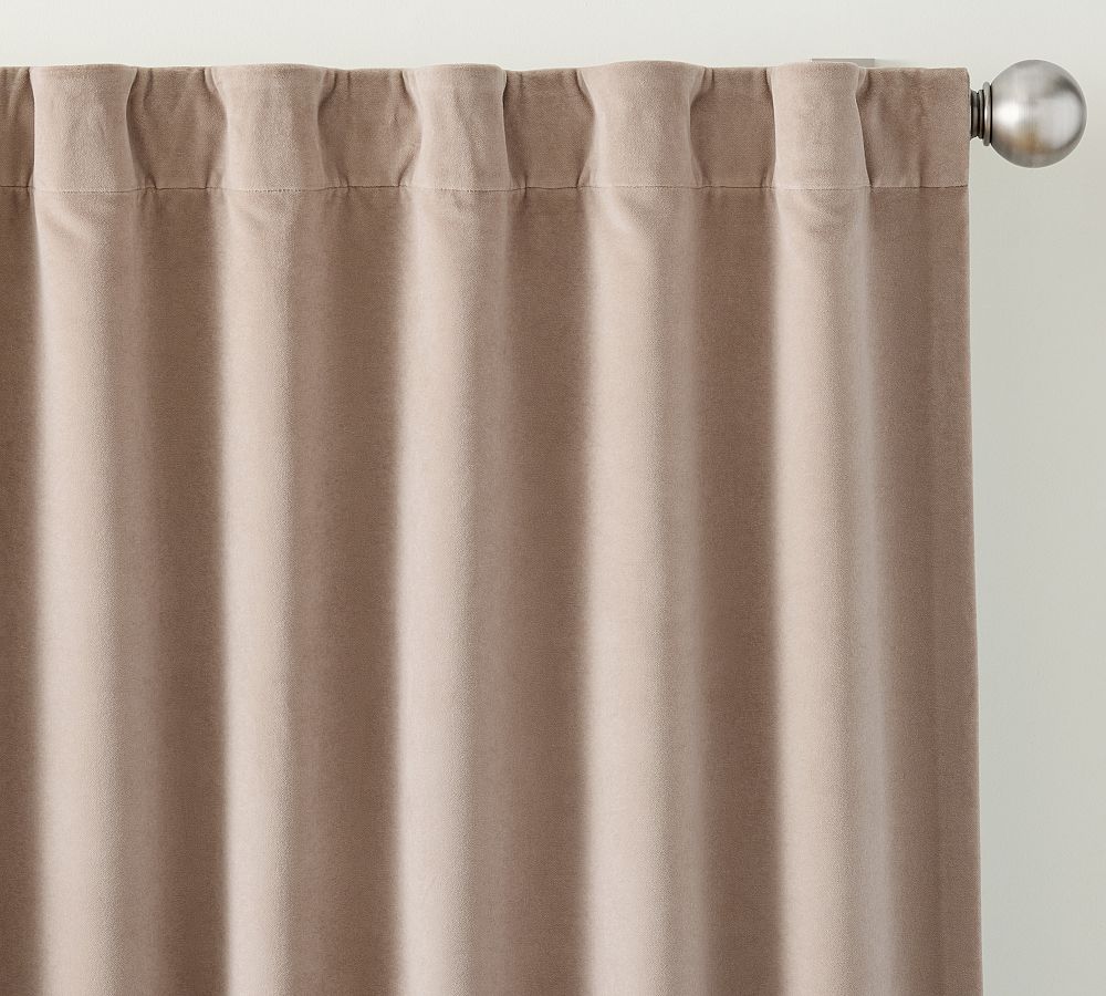 Custom Velvet Twill Blackout Curtain - Pale Lilac - Pale Lilac, 78" W x 89" L